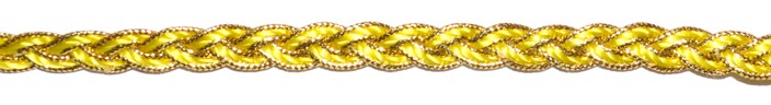 Тесьма "Косичка" с люрексом, цвет - желтый \ золото, 1 м.  