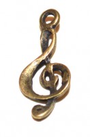 Декоративная подвеска "Скрипичный ключ", цвет - бронза  