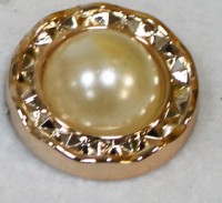Кабошон, имитация "кремовый перламутр в золоте",  12 мм. 