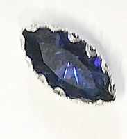 Кабошон "мини" , цвет -  темно-синий в серебре, 13  х 7  мм.,   