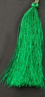 Кисточка декоративная с золотым колечком, высота - 11 см., цвет - зеленый