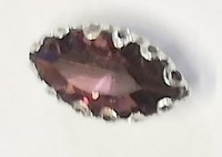Кабошон "мини" , цвет - вишневый в серебре, 13  х 7  мм.,   