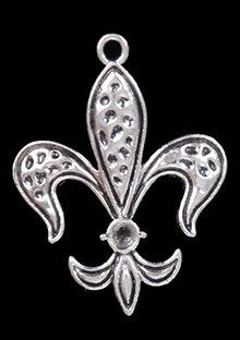 Металлический декоративный элемент "Лилия большая", цвет - серебро    