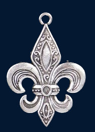 Металлический декоративный элемент "Лилия средняя", цвет - серебро     