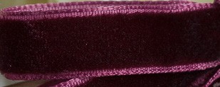  Лента бархатная, цвет - бургунди, 10 мм, 1 м.       