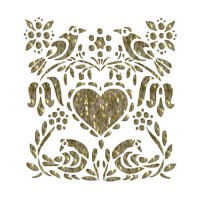 Трансфер универсальный золотой рельефный Cadence "Орнамент с сердечком"    