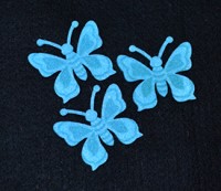 Декоративный элемент из фетра "Бабочка", цвет - голубой