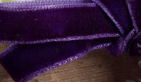  Лента бархатная, цвет -  темно-фиолетовый, 10 мм, 1 м.               