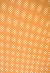 Ткань (хлопок 100%) на клеевой основе, цвет - белый горошек на оранжевом
