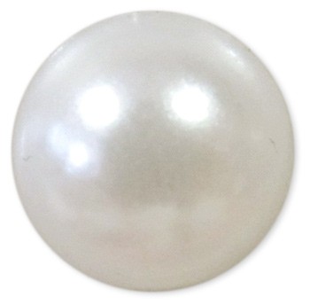 Половинки жемчужин пластиковые, D - 6 мм., цвет - белый