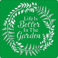 Трафарет на клеевой основе многоразовый "Life is better in the garden", 20 х20 см.