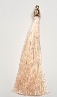 Кисточка декоративная шелковая с золотой шапочкой, высота - 10 см., цвет - светлый персиковый