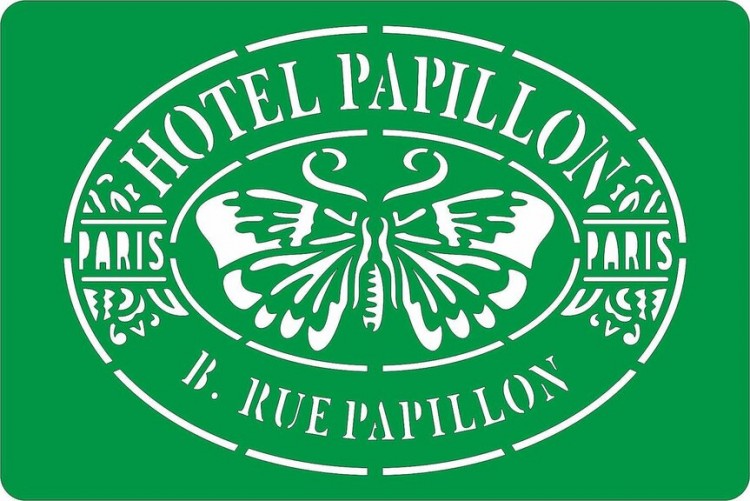Трафарет на клеевой основе многоразовый "Hotel Papillon", 10 х 15 см.  