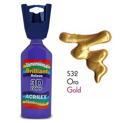 3-D контур акриловый металлик ACRILEX, цвет - золото 