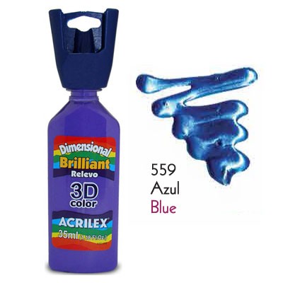 3-D контур акриловый металлик ACRILEX, цвет - голубой 