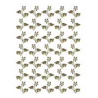 Трансфер универсальный золотой с глиттером рельефный Cadence "Мелкие цветочки", 25 х 35 см.