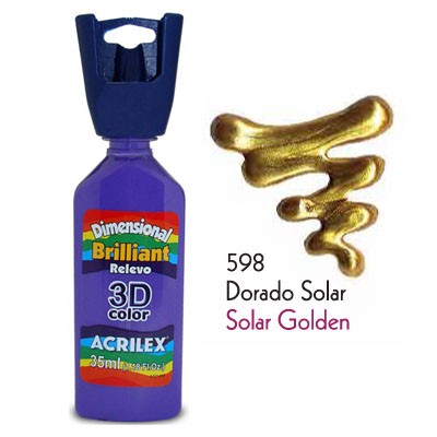 3-D контур акриловый металлик ACRILEX, цвет - солнечное золото  