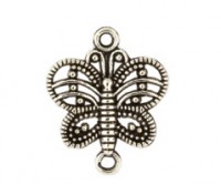 Декоративная подвеска "Бабочка", цвет - серебро 