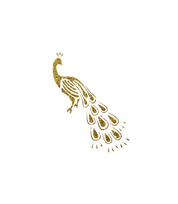 Трансфер универсальный золотой  с глиттером рельефный Cadence "Павлин"    