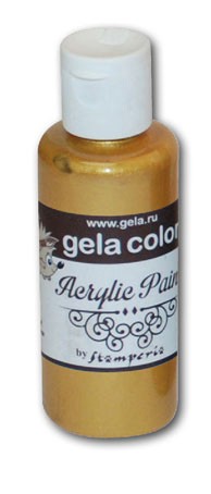  Акриловая краска  Stamperia "Gela", цвет - богатое золото, металлик