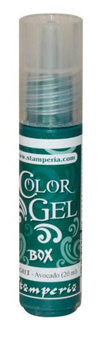 краска-контур Stamperia "Color gel" металлик,  авокадо