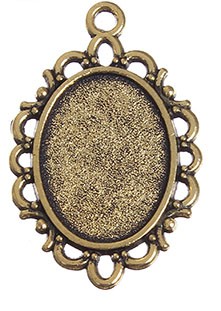 Металлическая  рамка (основа для кабошона), цвет - черненое золото. внутр. размер - 13 х 18 мм. 