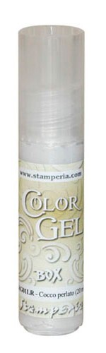 краска-контур Stamperia "Color gel" белый перламутровый