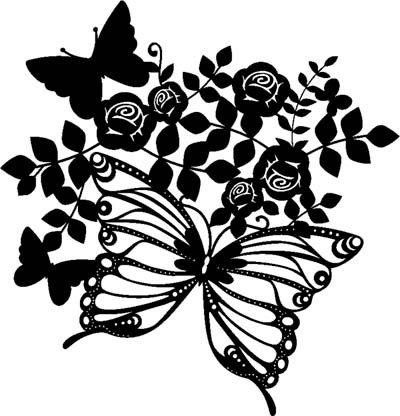 Трафарет - маска Marabu "Бабочки и розы" 