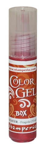 краска-контур Stamperia "Color gel", цвет - земляника, металлик