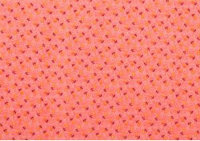 Ткань (хлопок 100%) на клеевой основе, цвет -  мелкие цветочки на коралловом фоне