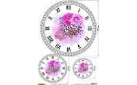 Рисовая бумага CraftPremier. Плотность - 20 гр/кв.м.,  "Часы с цветами"   размер А3