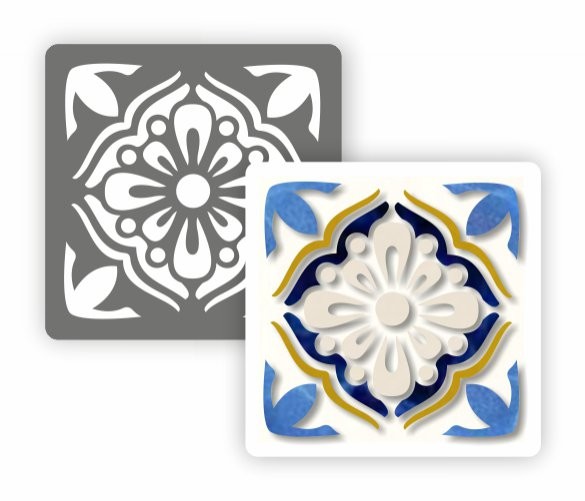 Трафарет Event Design "Плитка Азулежу", 15 х 15 см.   