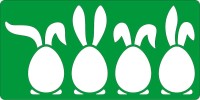 Трафарет на клеевой основе многоразовый "Пасхальные кролики"  
