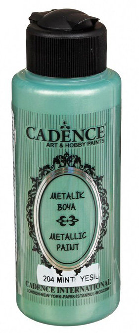 Акриловая краска металлик Cadence, цвет - "мятный зеленый"  