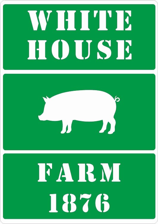 Трафарет на клеевой основе многоразовый "White House Farm Pig", 14 х 20 см.  