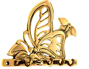 Крючок "Бабочки", цвет - золото, материал - латунь 