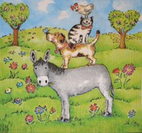 салфетка для декупажа, трехслойная, бумажная, 33 х 33 см., 1/4   