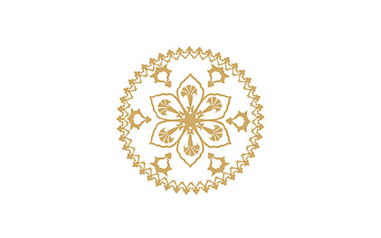 Трансфер - натирка декоративный  'Салфетка с гвоздиками'', цвет - золото