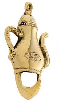 Крючок "Кофейник", цвет - золото, материал - латунь  