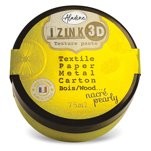 Текстурная паста Aladine IZINK 3D, цвет - "цитронелла" (желтый металлик)     