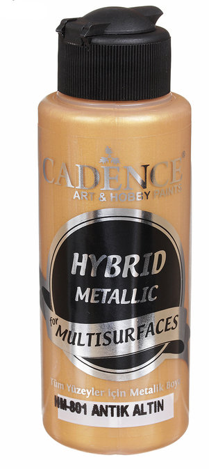 Краска  акриловая многоповерхностная гибридная  Cadence, 120 мл.,  цвет - золото антик  (металлик)  
