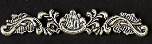 Металлический декоративный элемент "Растительный узор", цвет - черненое серебро