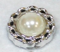 Кабошон, имитация "белый жемчуг, серебро", 18 мм.  