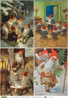 Рисовая бумага для декупажа "Рождественские открытки №6", A3, 25г/м  