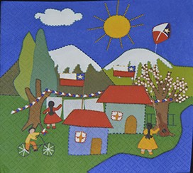 салфетка для декупажа, трехслойная, бумажная, 33х33 см., 1/4   