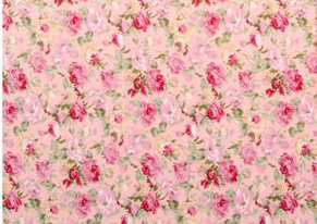 Ткань (хлопок 100%) на клеевой основе, цвет -  розовые розы на светло-розовом фоне