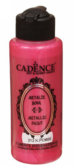 Акриловая краска металлик Cadence, цвет - "Темно-розовый" 