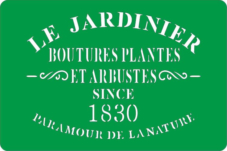 Трафарет на клеевой основе многоразовый "Le Jardinier", 10 х 15 см.     
