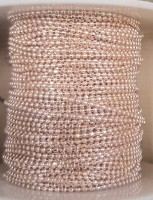 Цепочка шариками (шариковая цепочка), 1 м.  0,8 мм., цвет - розовое золото (розовый жемчуг)
