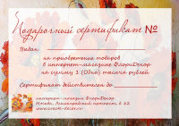 Подарочный сертификат на сумму 1000 руб. для приобретения материалов в нашем магазине